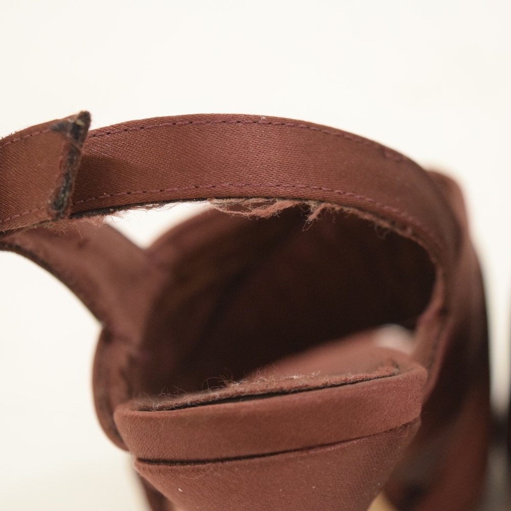 ❌SOLD❌ZARA Burgundy Satin Sling-Back Pumps - Picture 7 of 7